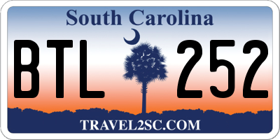 SC license plate BTL252