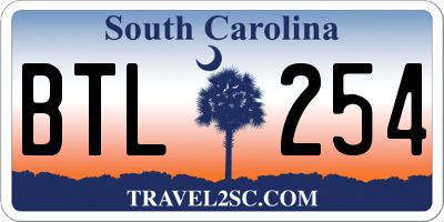 SC license plate BTL254