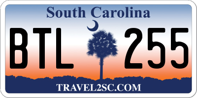 SC license plate BTL255