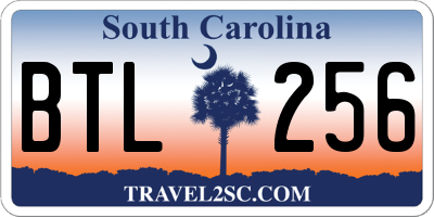 SC license plate BTL256