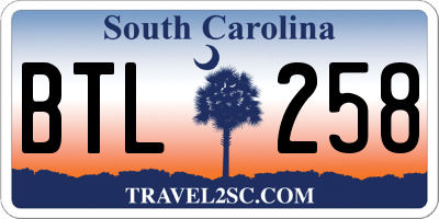 SC license plate BTL258