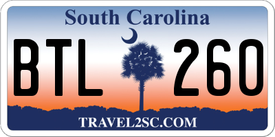 SC license plate BTL260