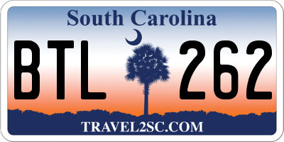 SC license plate BTL262