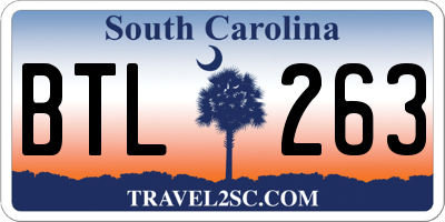 SC license plate BTL263