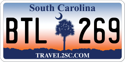 SC license plate BTL269