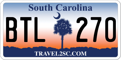 SC license plate BTL270