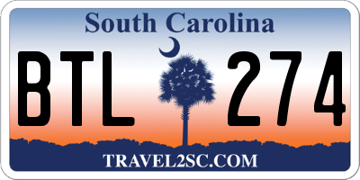 SC license plate BTL274