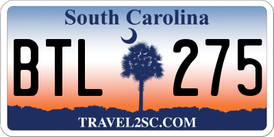 SC license plate BTL275