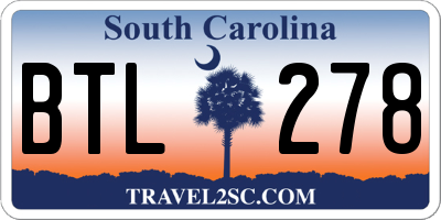 SC license plate BTL278