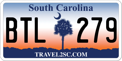 SC license plate BTL279
