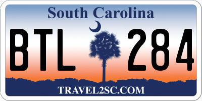SC license plate BTL284