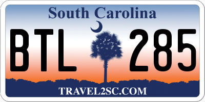 SC license plate BTL285