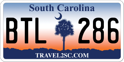 SC license plate BTL286