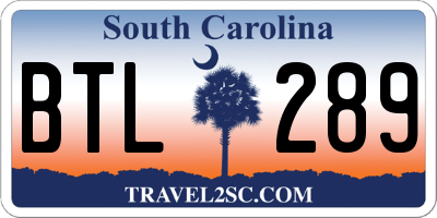 SC license plate BTL289