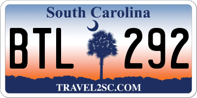 SC license plate BTL292