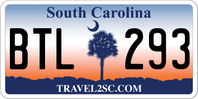 SC license plate BTL293