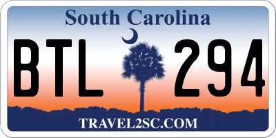 SC license plate BTL294