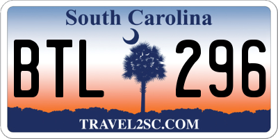 SC license plate BTL296