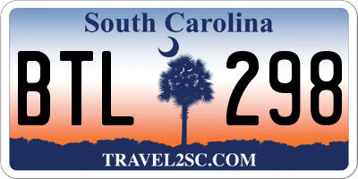 SC license plate BTL298