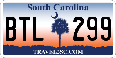 SC license plate BTL299