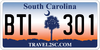 SC license plate BTL301