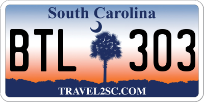 SC license plate BTL303