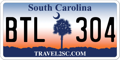 SC license plate BTL304