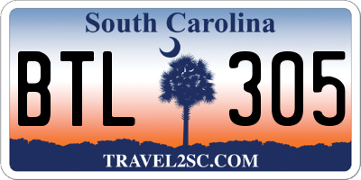 SC license plate BTL305