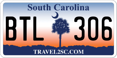SC license plate BTL306