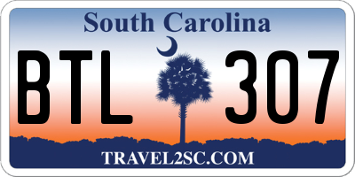 SC license plate BTL307