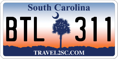 SC license plate BTL311