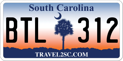 SC license plate BTL312