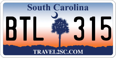 SC license plate BTL315