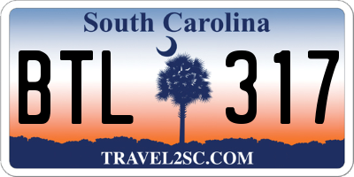 SC license plate BTL317