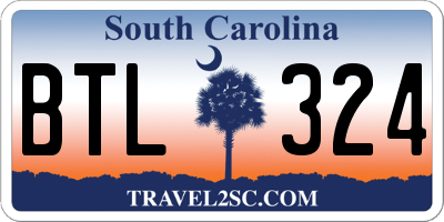 SC license plate BTL324