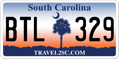 SC license plate BTL329