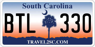 SC license plate BTL330