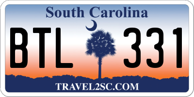 SC license plate BTL331