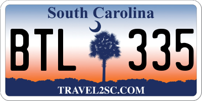 SC license plate BTL335
