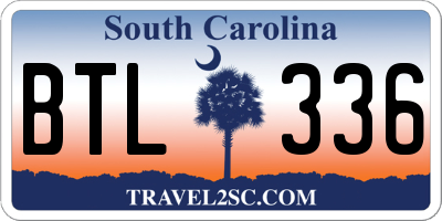 SC license plate BTL336