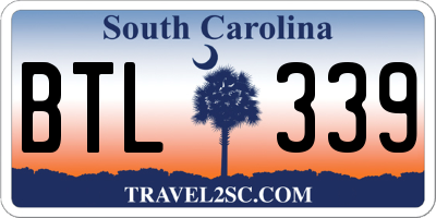SC license plate BTL339