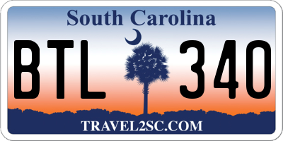 SC license plate BTL340