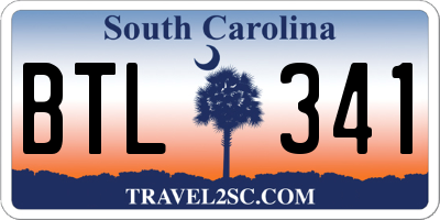 SC license plate BTL341