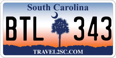 SC license plate BTL343
