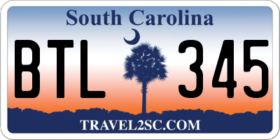 SC license plate BTL345