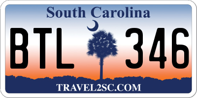 SC license plate BTL346