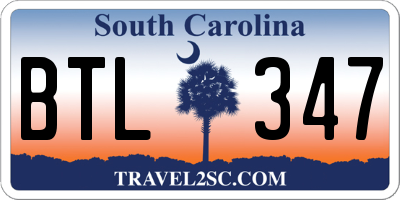 SC license plate BTL347
