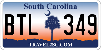 SC license plate BTL349
