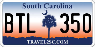 SC license plate BTL350