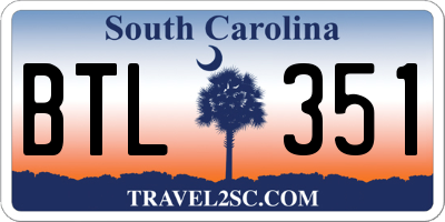 SC license plate BTL351